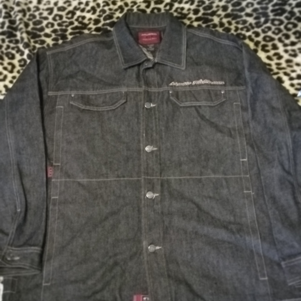 Vintage Musso Platinum Jeans  XL Black Denim Jean Jacket 4 Front Pockets Nwot
